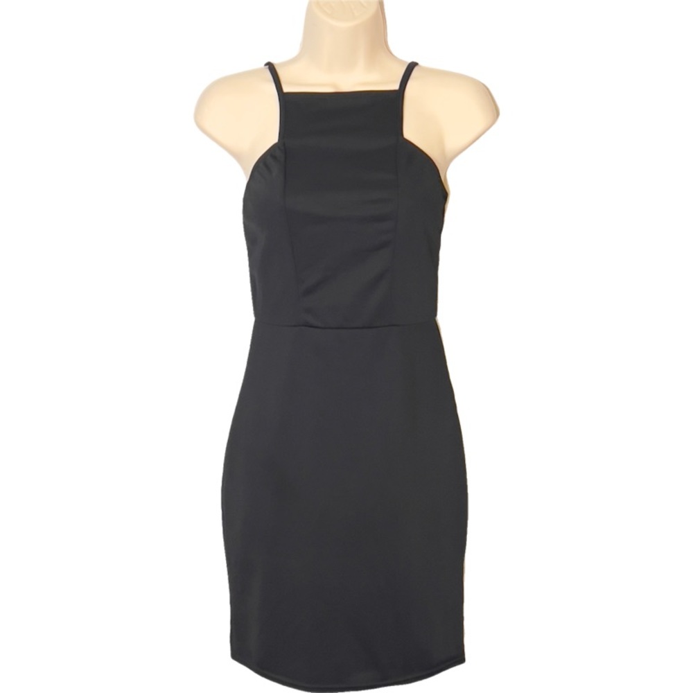 PRETTYLITTLETHING Black Sleeveless Square Neckline Midi Bodycon Cocktail Dress 6